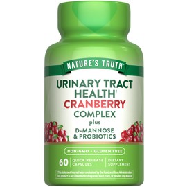 Nature's Truth Cranberry Pills | 60 Capsules | Plus D-Mannose & Probiotics | Supports Urinary Tract Health | Non-GMO & Gluten Free Supplement