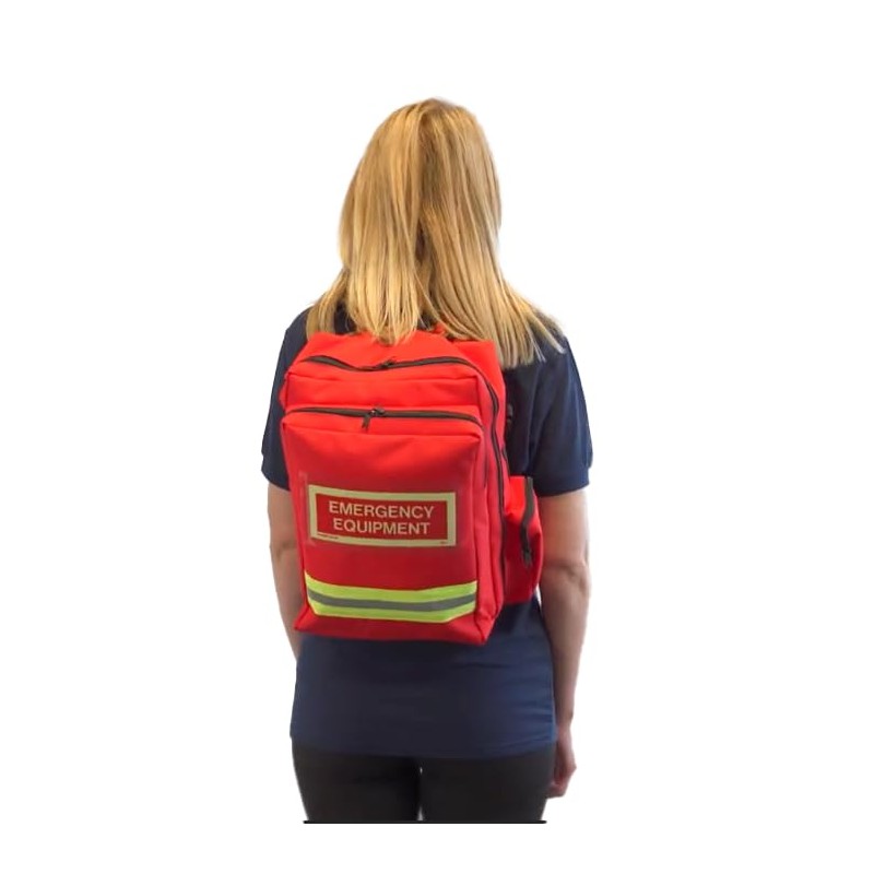 EVAQ8 Emergency Grab Bag Empty Red Rucksack For Storing And