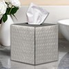 Monarch Abode Hand Hammered Tissue Box Cover Square, Pewter Tissue