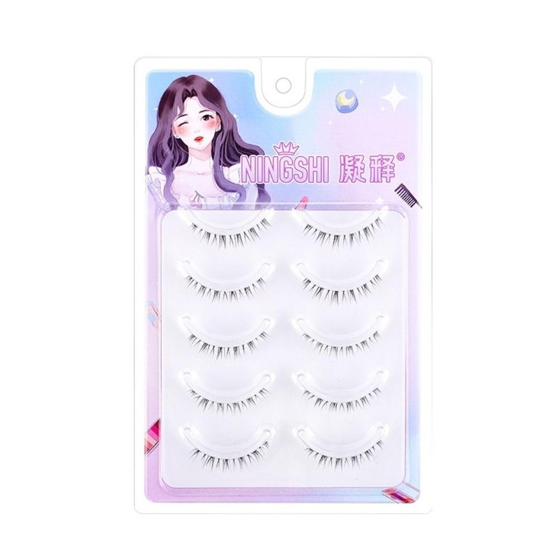 5 Pairs Korean Lower Eyelashes 3D Natural Look Comic Eyelashes