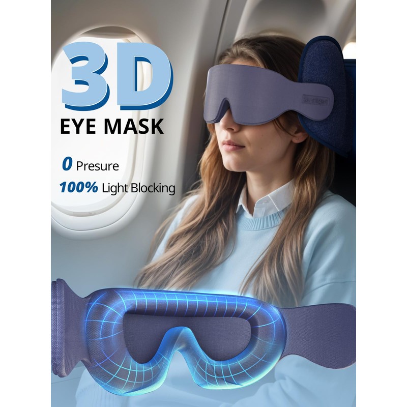 Inspireyes Travel Pillows for Airplanes, Airplane Pillow with Sleep Eye
