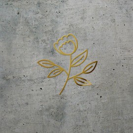 Decal Stickers of Floral Elements (Metallic Gold) (Set of 2) Premium Waterproof Vinyl Decal Stickers for Laptop Smartphone Car Dirt Bike Wall Room Mason Jar Bathtub Door - BICVER1e38741GOW19Y24