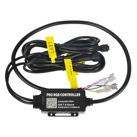 Unbranded 4-pin 2-cord RGB whip light controller box for two-piece whip lights