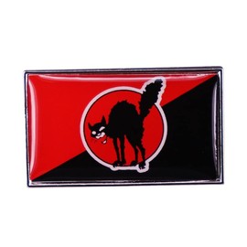 Anarcho-Syndicalism Black Cat Symbol Anarchist Union Socialist 1.25" Enamel Pin