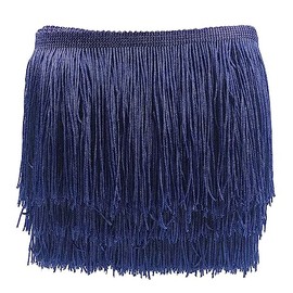 YYCRAFT 10 Yards 8 Inch Wide Tassel Curtian Fringe Trim by The Yard for DIY Sewing Crafts Clothing Curtains Decoration (Navy)