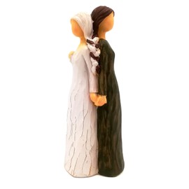 Gosyfeti Sister Gift Figurines, 2 Women Hand-Painted Figures Statue, Sisiter Bestie Friendship Gift for Birthday Chrismas New Year, Confession of Love Statue Desktop Decoration (Bicolor)