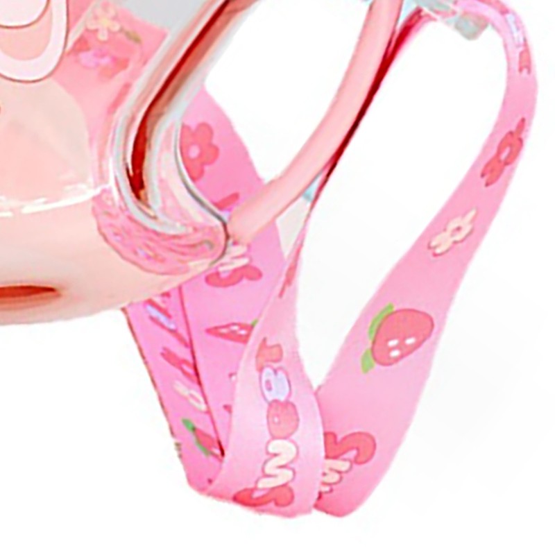 450ml Kids Water Cup with Handle and Lanyard Plastic Straw