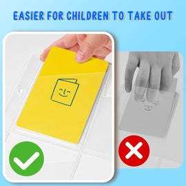 CollectHall 12 Pack Card Sleeves for Yoto Card, Hold 96 Audio Cards and Fit 2 Rings Card Holder, Card Case, Card Binder, Card Binder Sleeves