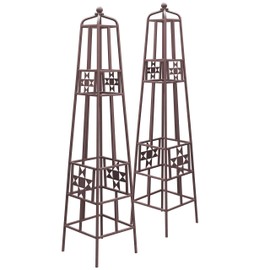 Panacea 83201 Rustic Farmhouse Quilt Obelisks, Rust, 48", Pack of 2