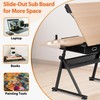 SUPER DEAL Adjustable Drafting Table Set with Charging Station, Tilting