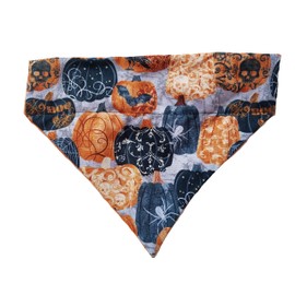 Swirly Spooky Pumpkins Over the Collar Dog Bandana That Slips onto Their Existing Collar Size XXL