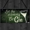 RED OCEAN Funny Gin Sign Alcohol Plaque Garden Shed Home