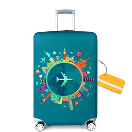 OrgaWise Travel Luggage Cover Elastic Suitcase Trolley Protector Cover for 22-32 Inch Luggage (Send one Luggage tag Free), M(22-25 Inch)