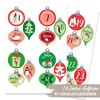 Papierdrachen 24 Advent calendar number stickers baubles with penguins in