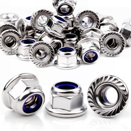 Mbsomnus M8 nut, 30 pieces flange nuts, M8 DIN 6926, hexagonal nuts with locking toothing, self-locking hexagonal nuts, stainless steel A2 V2A, standard thread, stop nuts, clamping nuts M8/M6/M5/M10