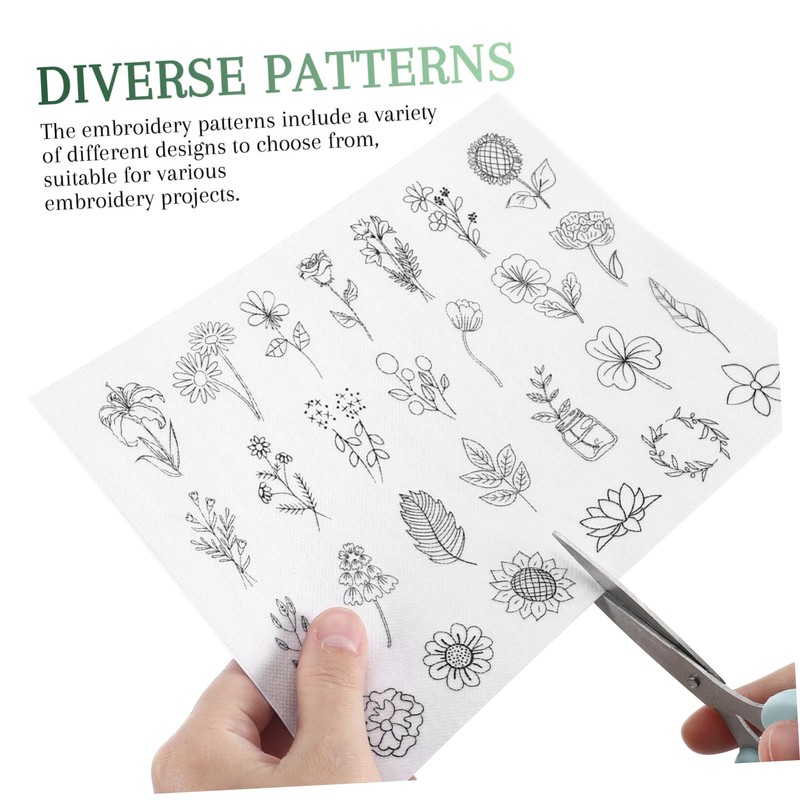 OHPHCALL Iron on Transfer Paper 2 Sheets Water Soluble Embroidery