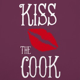 Shirtracer - Apron - Cooking Apron Funny - Kiss the Cook I Gift Cooking, 3 Aubergine
