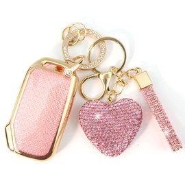 Simocky - Funda para llavero con corazón, carcasa para llave de coche compatible con Kia 2020-2022 Soul 2019-2021 Forte 2020-2021 Telluride K5 2021-2022 Seltos NIRO Sportage Sorento Protector (rosa)