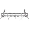 Medium Gauge Wall-Mount Bookshelf Pot Rack with 8 Hooks