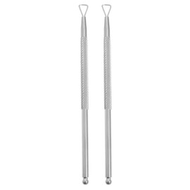 Seadiquiet 2Pcs Silver Stainless Steel Nail Art Remover Tool Triangle Cuticle Peeler Scraper Remove Gel Nail Polish, Cuticle Pushers, Cuticle Tools, Tools and Accessories