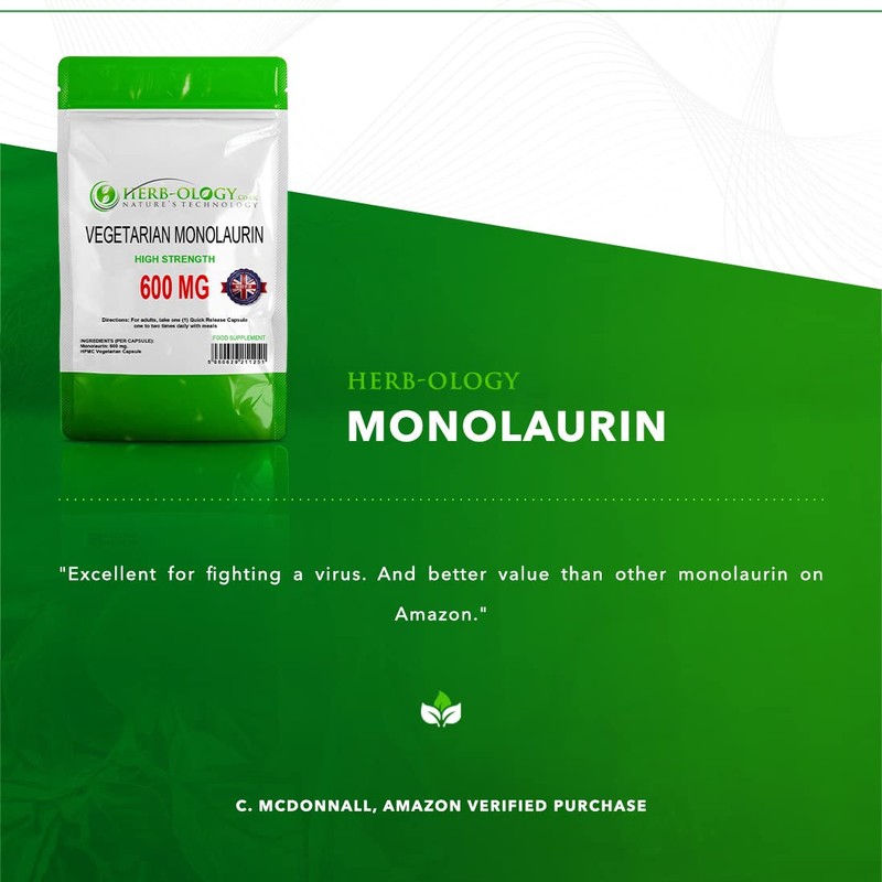 HB Monolaurin | 60 High Strength Monolaurin Capsules - 600mg