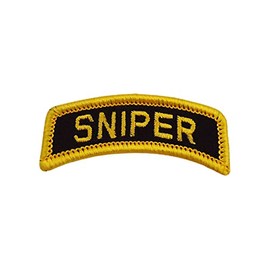 AGSU Full Color Sniper Tab Patch (Military Issued)-Veteran Owned Business (Yellow on Black)