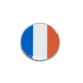 French Flag Golf Ball Marker - Alignment Ball Marker Golf Accessories - Metallic Design Ball Markers for Putting Green -1" Wide