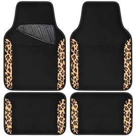 Car Pass - Alfombrillas Impermeables de Ajuste Universal para Coche, con Estampado de Leopardo, aptas para SUV, Furgonetas, sedanes, Camiones, Juego  