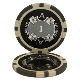 MRC 500pcs Ace Casino Poker Chips Set with Black Color Wood Case