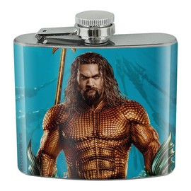 Aquaman Movie Jason Mamoa Full Costume Stainless Steel 5oz Hip Drink Kidney Flask