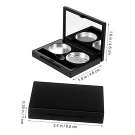 Mipcase 3 Sets Double Box Eye Shadow Box Makeup Pallets Depotting Makeup Palette Empty Blush Makeup Powder Container Eyeshadow Tool Trays Diy Girls Supplies Travel Makeup Remover Plastic