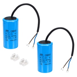 PATIKIL CBB60 30uF Running Capacitors, AC 450V 2 Wires 50/60Hz Cylinder 94x50mm for Air Compressor Motor, Washing Machines, Refrigerators Motor Start,2Set