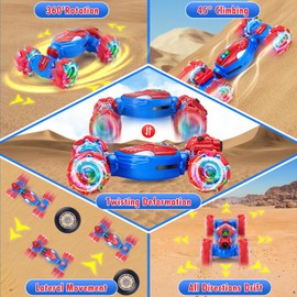 Remote Control Car, Gesture Sensing RC Stunt Car Toys，Boys Aged 6-12 Birthday Gift Ideas foy for Kids, Hand-Controlled 2.4Ghz Remote Control Twist Cars, 4WD All-Terrain Off-Road Vehicle