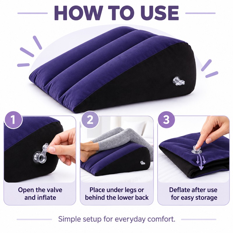 Inflatable Wedge Pillow for Travel & Rest – Portable Body