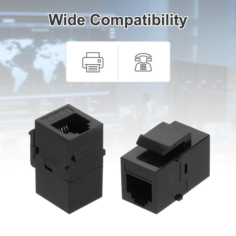 sourcing map 2 Pack Cat 3 Ethernet Coupler, RJ11 8P4C