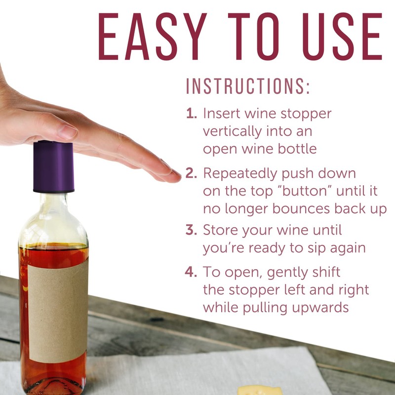 Vacuum Wine Stoppers - Leak-Proof Vacuum Pump Wine Preserver -