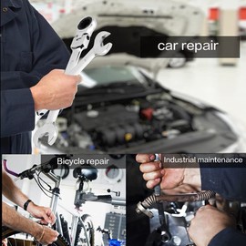 Vokenforu 22mm Flex-Head Ratchet Spanner, Metric Wrench, Chrome Vanadium Steel, Ratcheting Combination Tool for Car Bicycle Repair at Home Workshop