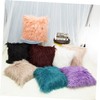 Mobestech 45x45cm Sheepskin Pillowcase Plush Pillow Cover for Winter Decorative