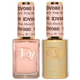 DND Gel Polish Set, Coquette Collection, UV/LED Gel Polish and Air Dry Nail Lacquer, Matching Chip-Free Polish Duo, 080 Pink About It, 0.5 Fl Oz