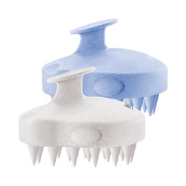HEETA HEETA Scalp Massager 2 Pack for Hair Growth, Soft Silicone Bristles to Remove Dandruff and Relieve Itching, Scalp Scrubber for Hair Care Relax Scalp, Shampoo Brush for Wet Dry Hair, Blue & Beige