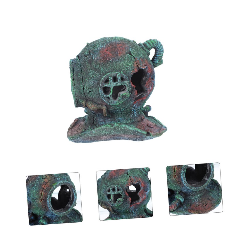 Sosoport Aquarium Accessories Fish Tank Hideout Cave Decor Diving Helmet