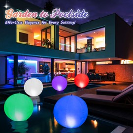 16 Inch Solar Floating Powered Pool Lights – IP68 Waterproof Inflatable LED Ball, 16 LED Color Changing Night Light, Remote & Auto On/Off, Perfect for Pool, Pond, Garden, Backyard Party Decor (2PCS)