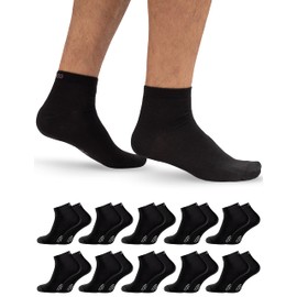 OCERA 10 Pairs of Short Shaft Socks for Men and Women in Various Colours, Oeko-Tex Standard 100 Certified Cotton, black