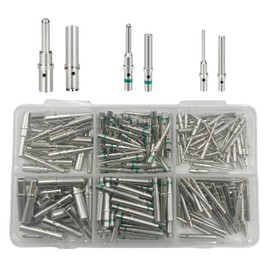 240PCS Deutsch Solid Contacts, Contact Sizes 12 16 20 Male and Female terminals DT, DTP, DTM Series pins, Deutsch Connector pin kit Solid Contact Socket Connector Wire