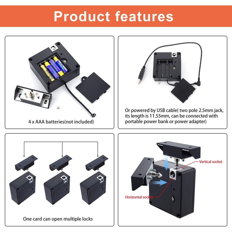 RFID Electronic Cabinet Lock, Smart NFC Drawer Locks, Hidden Card