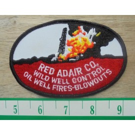 RED ADAIR CO. WILD WELL CONTROL OIL WELL FIRES BLOW OUTS SEW ON PATCH 4 3/8 BY3"