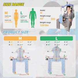 Lift Sling with Thick Pads for Patient-Heavy Duty for Bed to Wheelchair/Shower,for Elderly-Includes Waistbelt with Buckle (L)