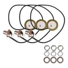 Silver Black Piezo with Transducers Microphone Pickup for Ukulele Mandolin Banjo Pack of 3