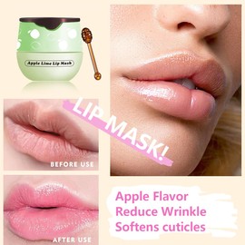 Apple Lime Lip Balm, Honey Strawberry Apple Watermelon Lip Mask Overnight, Moisturizing Lip Sleeping Mask, Vitamin E Lip Masks, Repairs And Prevents Chapped Lips (Apple Lime）