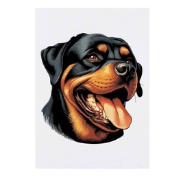 'Happy Rottweiler' Temporary Tattoo - Water Resistant, Skin-Safe, Non-Toxic Transfer (TO00077537)